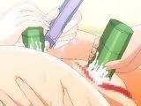 Busty japan anime vibrating her ass and wetpussy