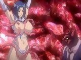 Hentai with bigtits gets drilled by red tentacles