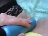 Horny babe toying her pussy and squirting