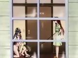 Bondage hentai with muzzle dildoed