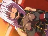 Ghetto anime with muzzle gets squeezed her tits