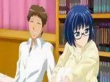 Busty hentai cutie licking wetpussy