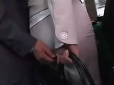 Business Lady Feels Uncomfortable In Full Bus