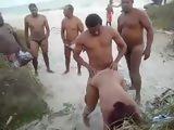 Real Amateur African Gangbang On The Beach
