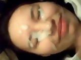 Chubby Sweet Asian Babe Getting a Massive Facial in Closeup