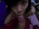 Kinky Asian Girlfriend Sucking Cock