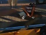 Korean guy dick flash cumshot and run