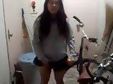Anna in micro skirt transparent