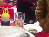 korean girl pee in middle of restaurant