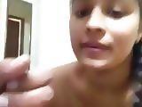 Indian college girl enjoying sucking dick