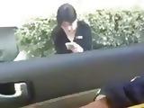 Flashing dick while girl smoking