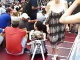  Korean downblouse  nipple slip